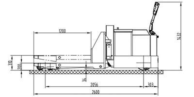 Transpaleta eléctrica para carga pesada de 10000kg 